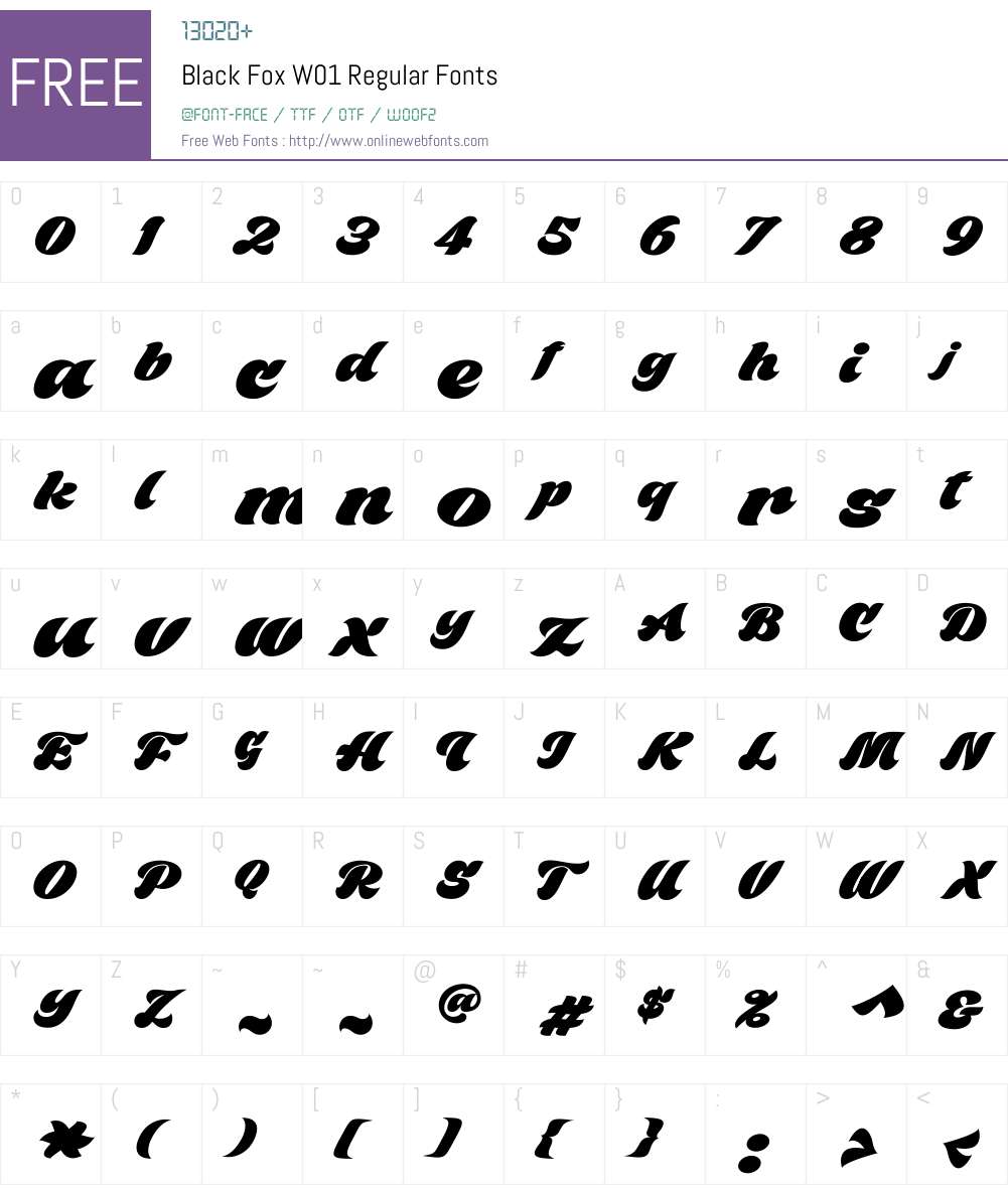 BlackFoxW01-Regular Font Screenshots