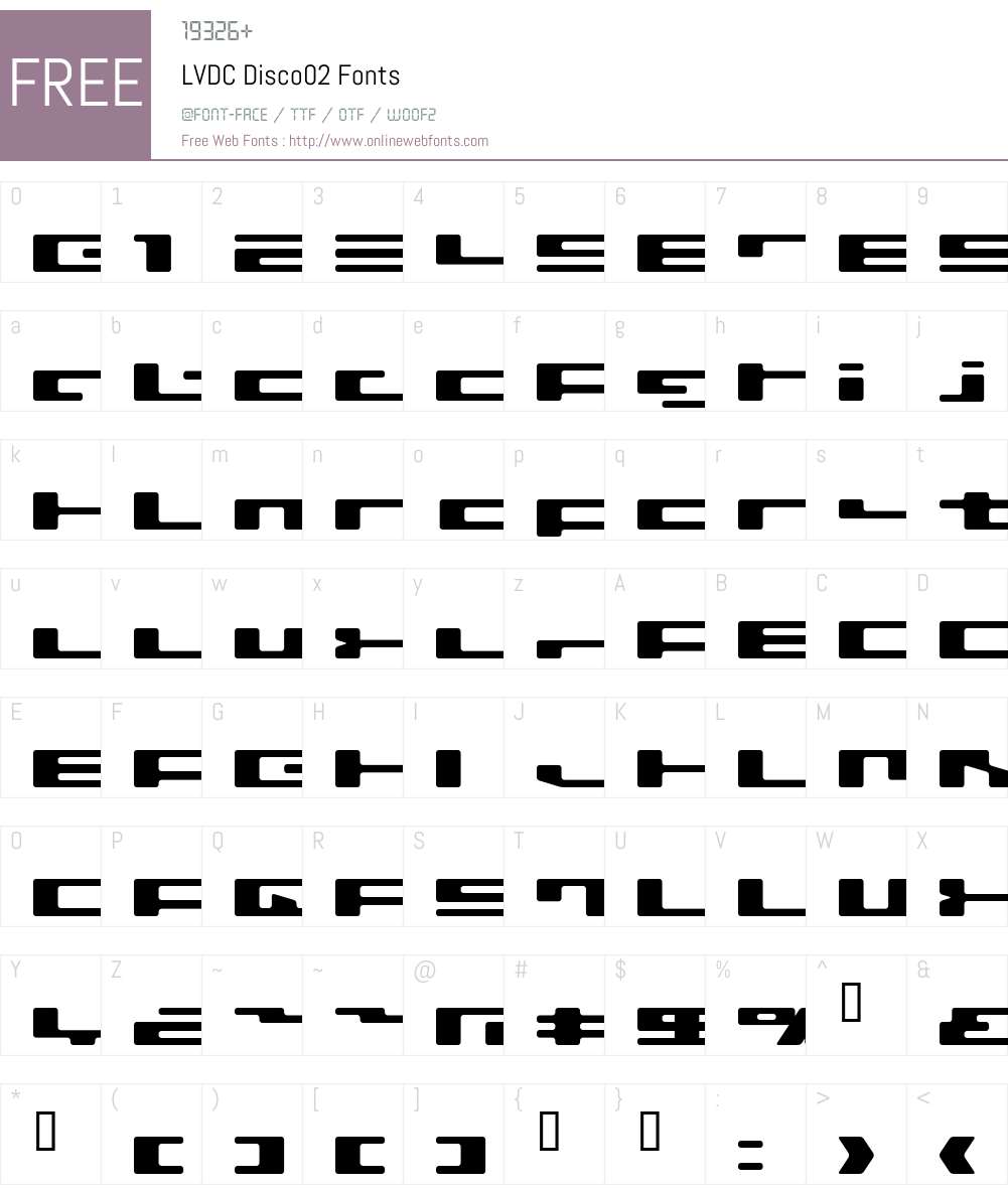 LVDC Disco02 Font Screenshots