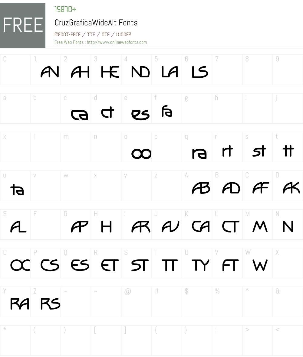 CruzGraficaW90-WideAlt Font Screenshots