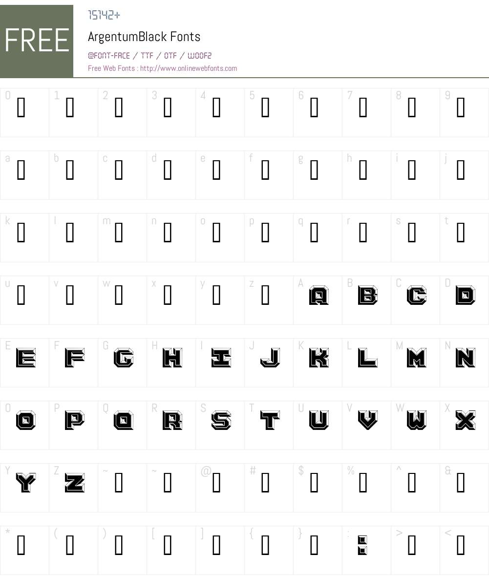 ArgentumBlack Font Screenshots