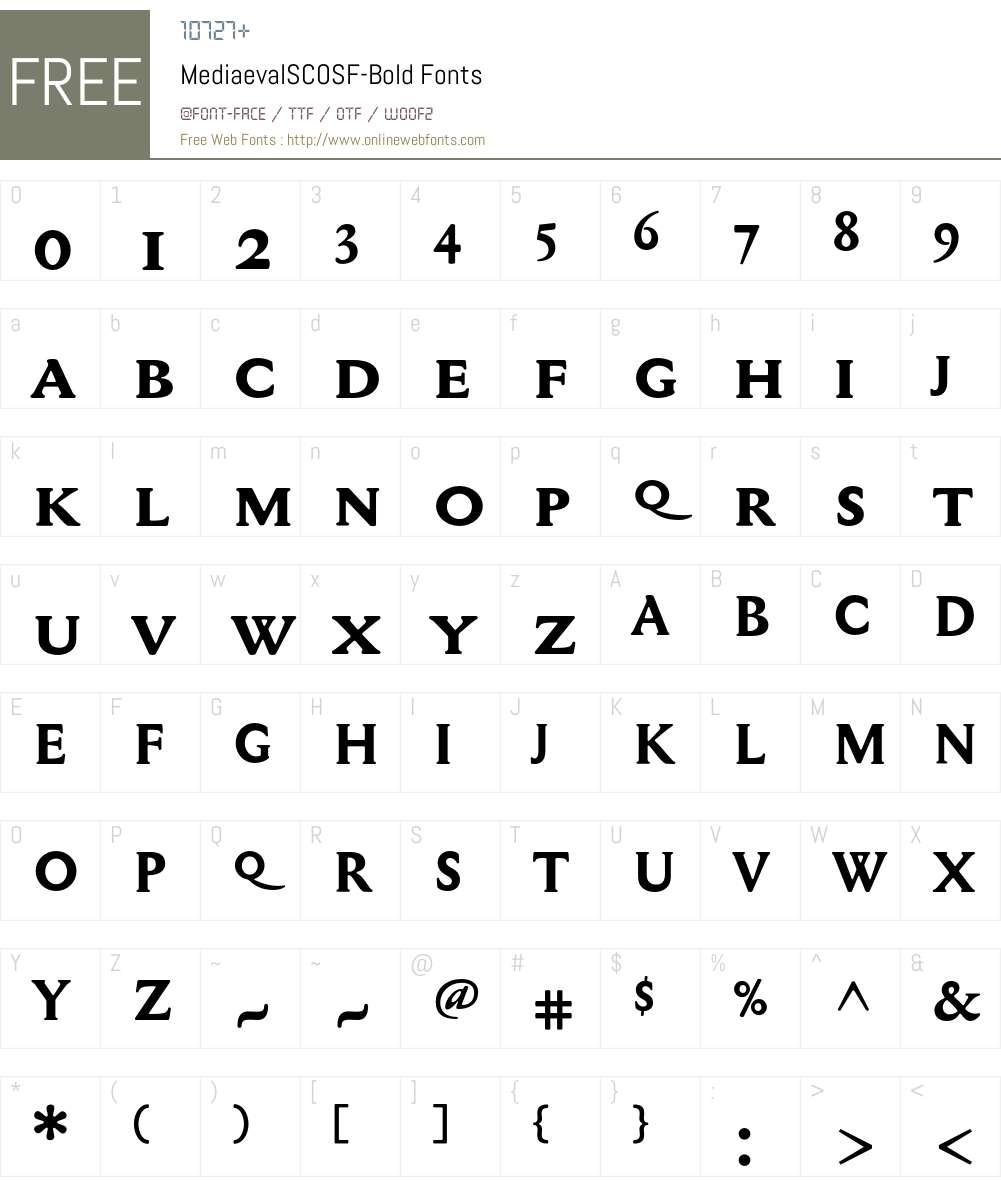 MediaevalSCOSF Font Screenshots