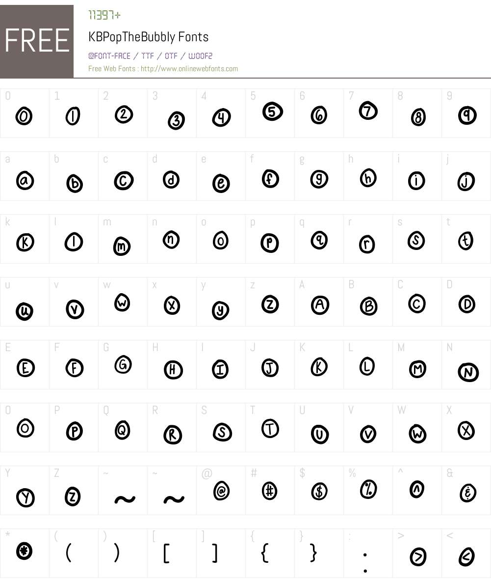KBPopTheBubbly Font Screenshots