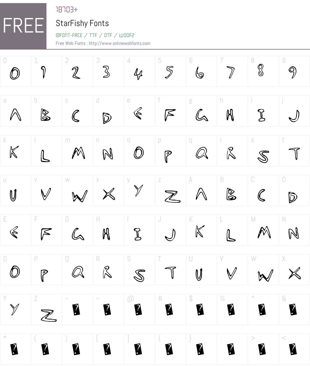 StarFishy Font Screenshots