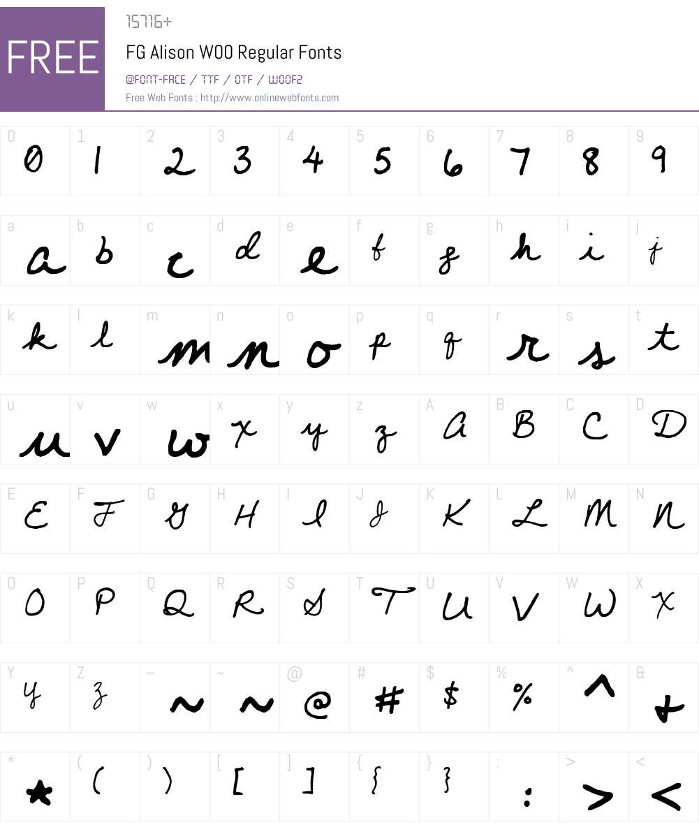 FGAlisonW00-Regular Font Screenshots