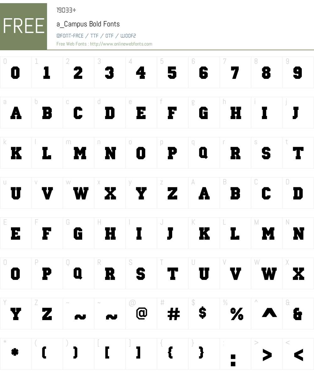a_Campus Font Screenshots