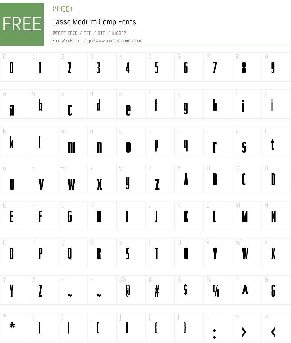 Tasse Font Screenshots