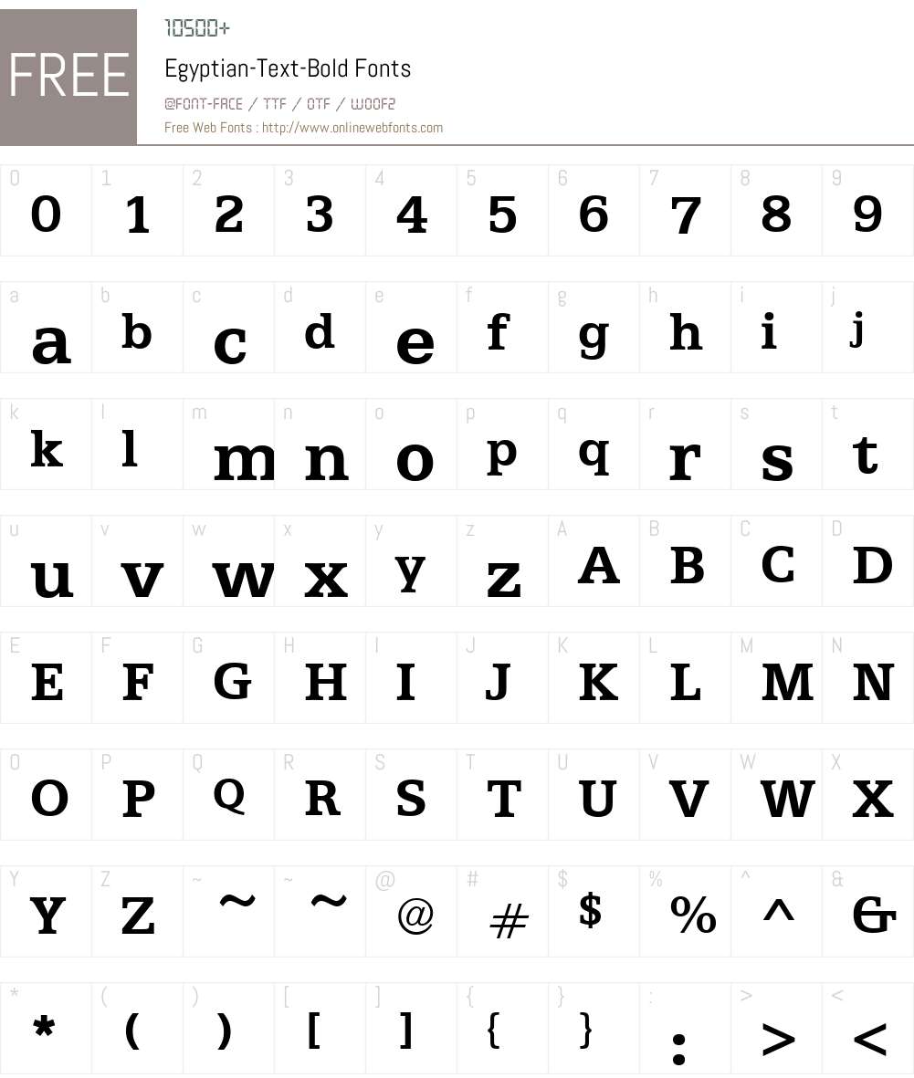Egyptian-Text Font Screenshots