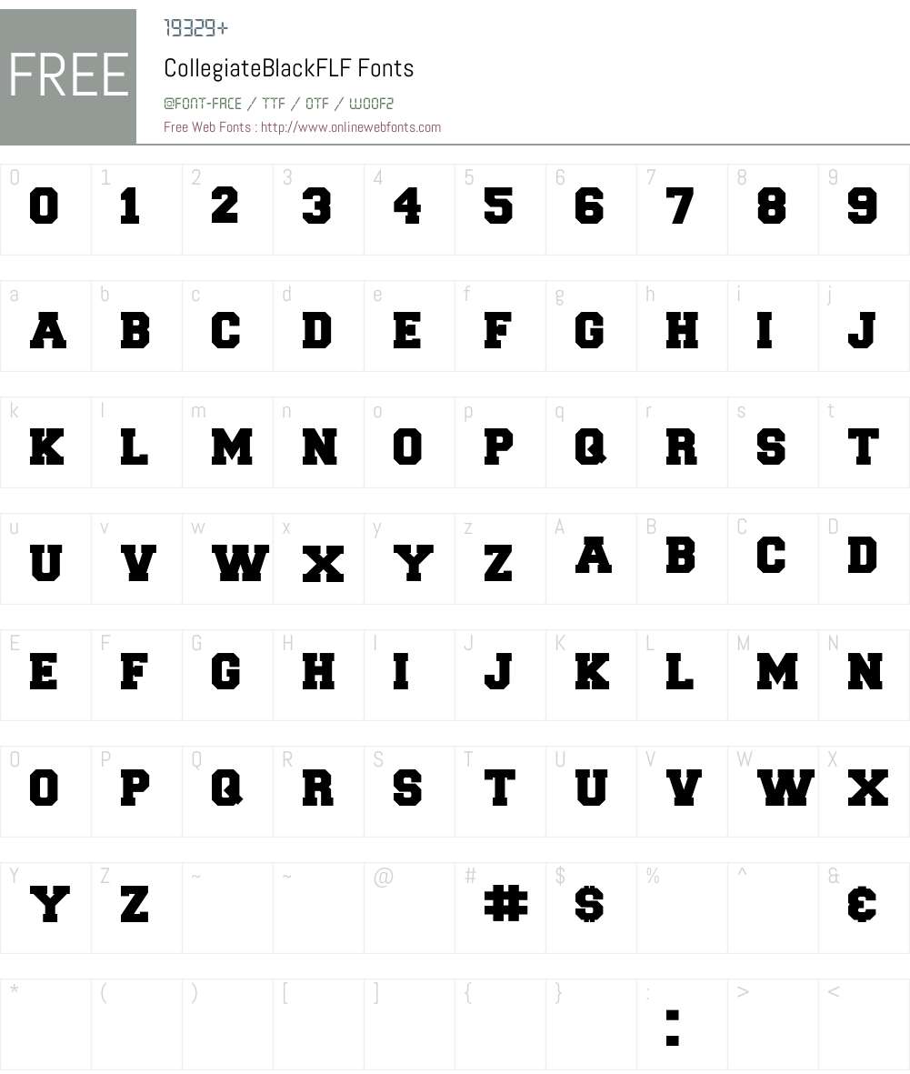 CollegiateBlackFLF Font Screenshots
