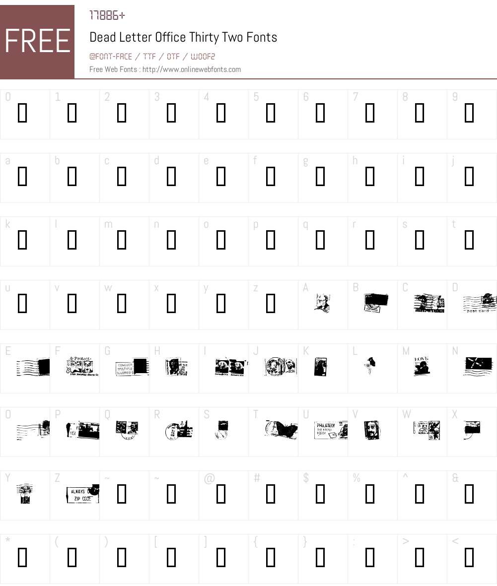 Dead Letter Office Thirty Two Font Screenshots
