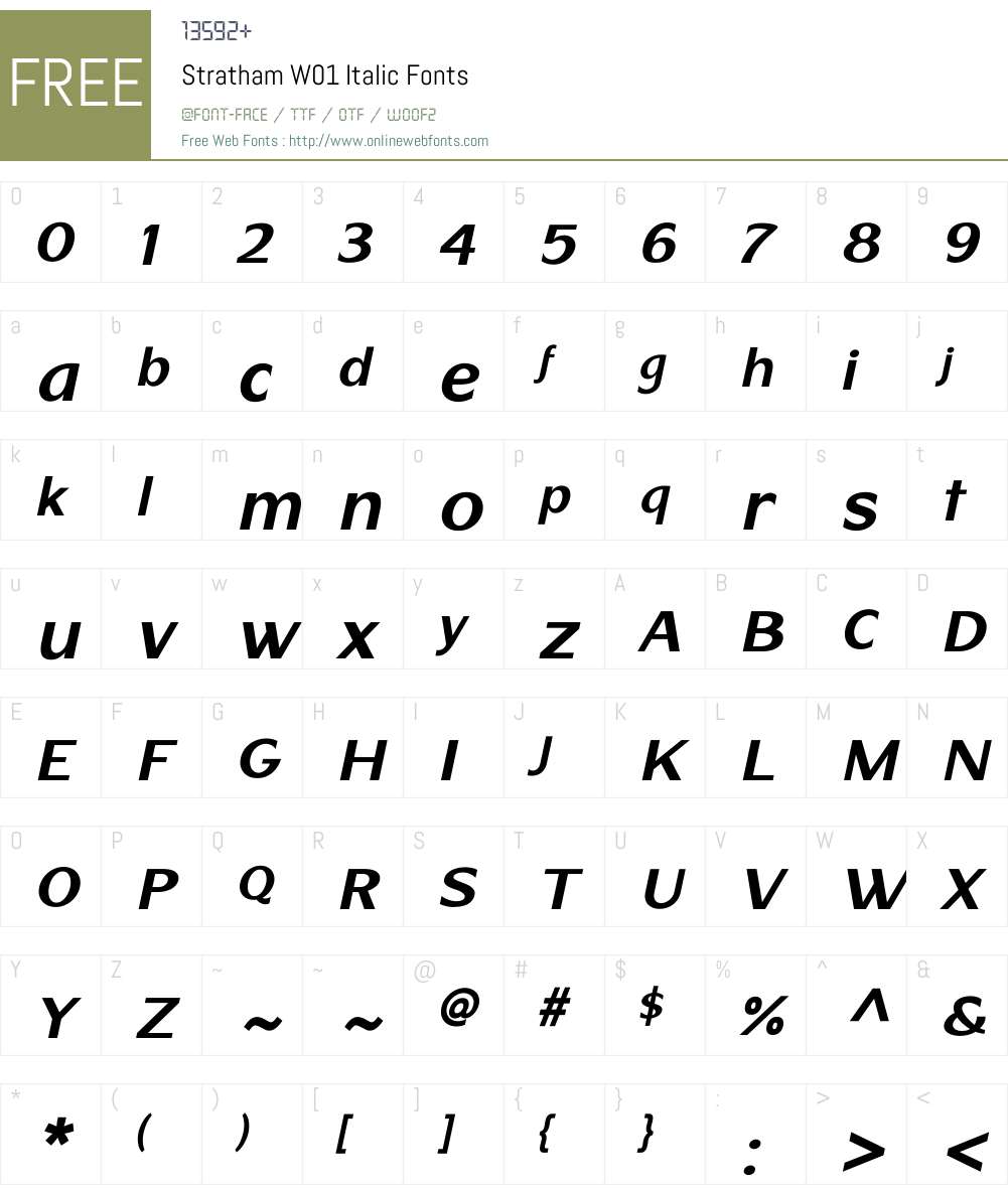 Stratham Italic Font Screenshots