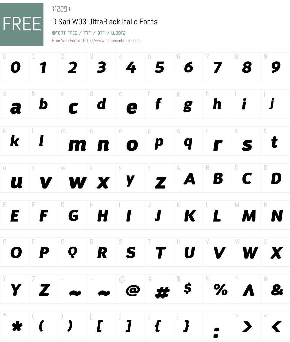 D Sari Font Screenshots