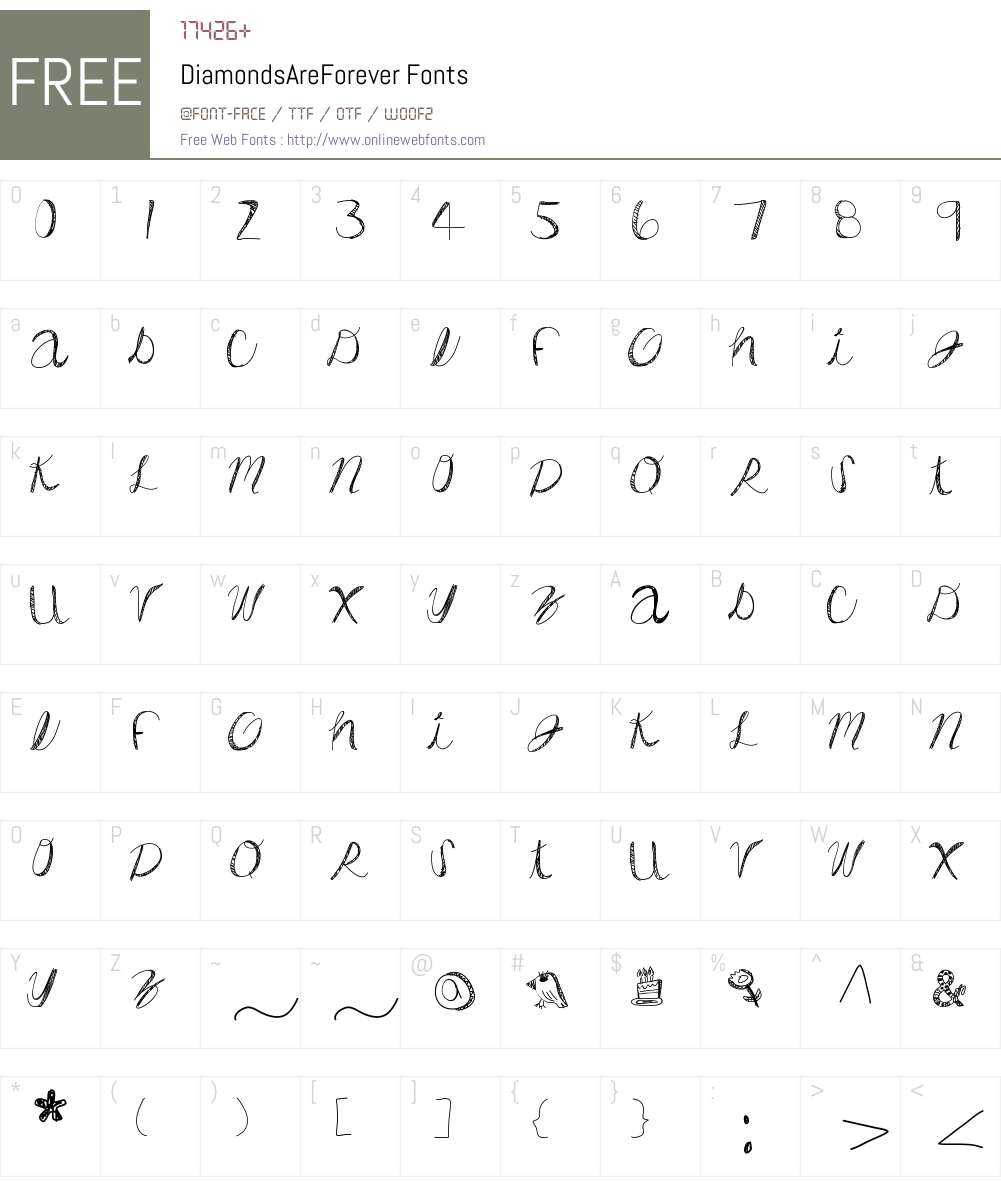 DiamondsAreForever Font Screenshots