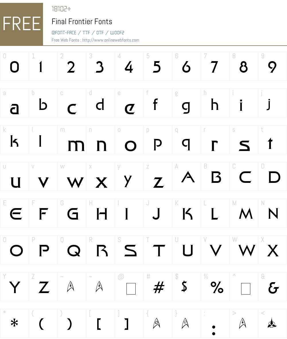 Final Frontier Font Screenshots
