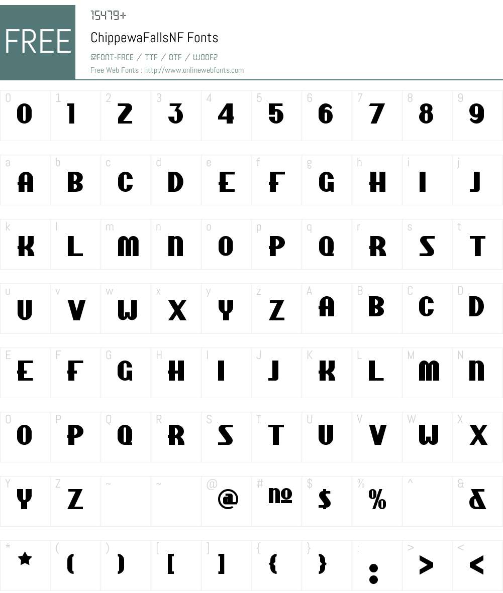 Chippewa Falls NF Font Screenshots