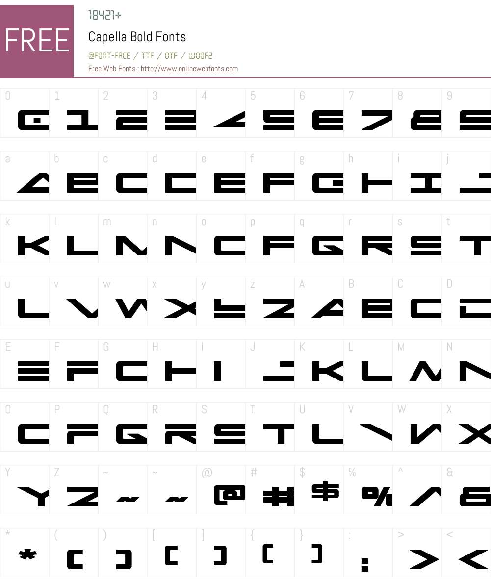 Capella Bold Font Screenshots