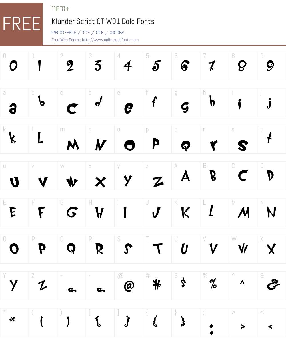 FF Klunder Script Font Screenshots