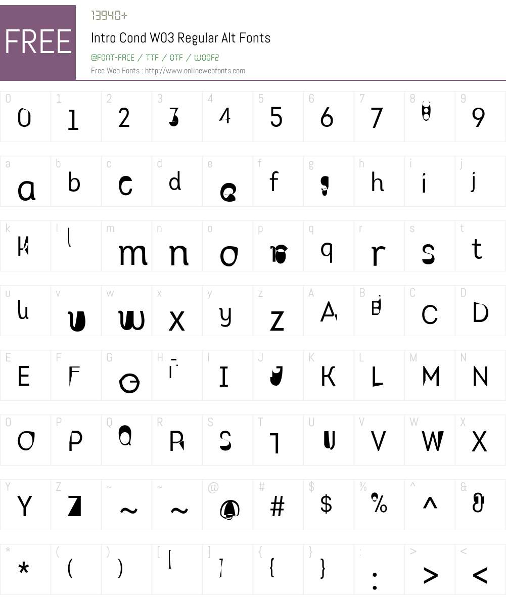 IntroCondW03-RegularAlt Font Screenshots