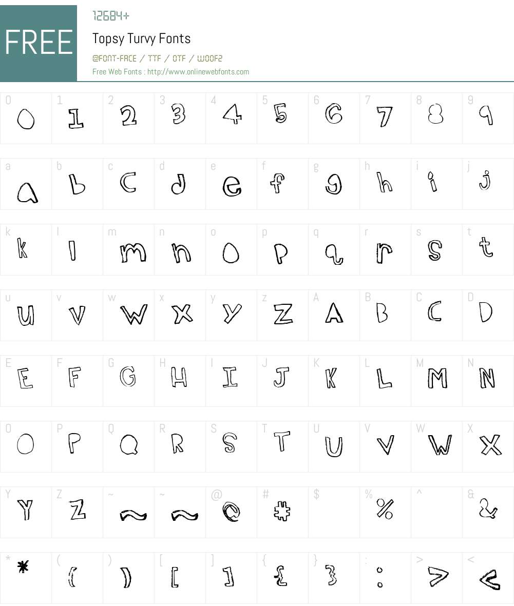 Topsy Turvy Font Screenshots