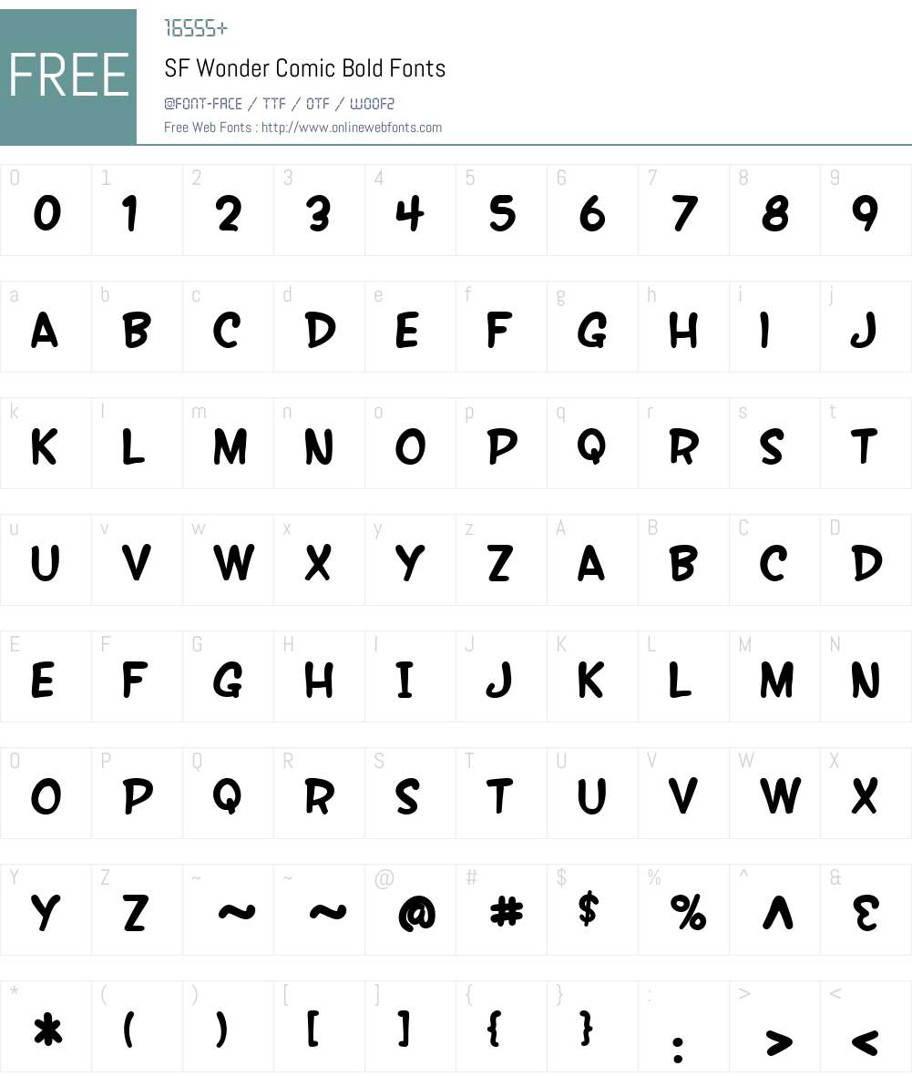 SF Wonder Comic Font Screenshots
