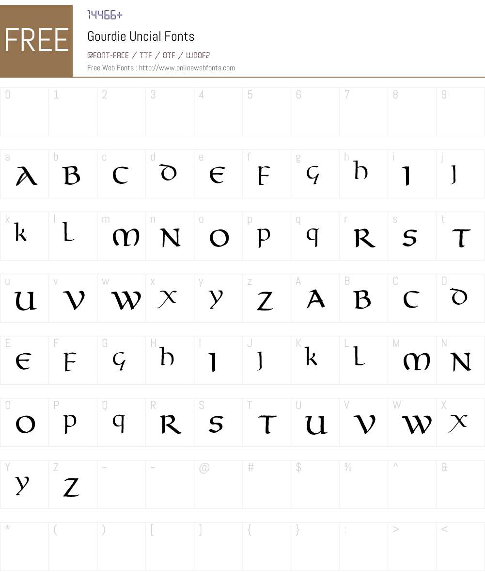 Gourdie Uncial Font Screenshots