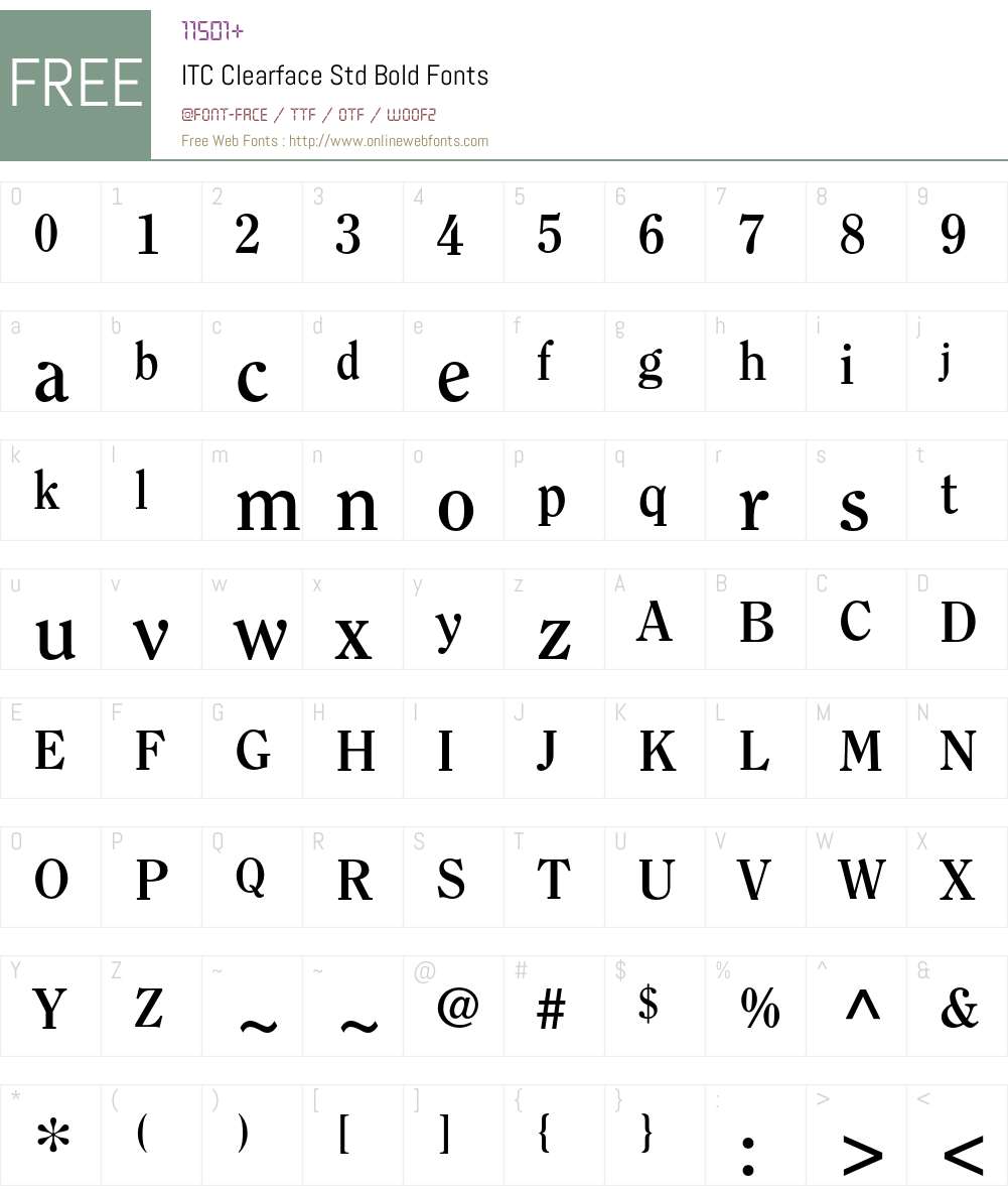 ITC Clearface Std Font Screenshots
