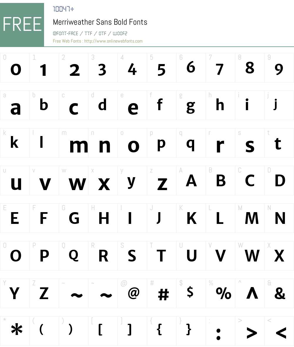 Merriweather Sans Font Screenshots