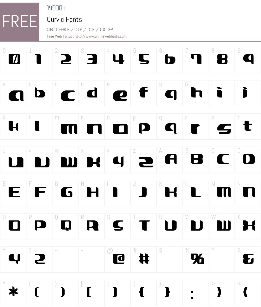 Curvic Font Screenshots