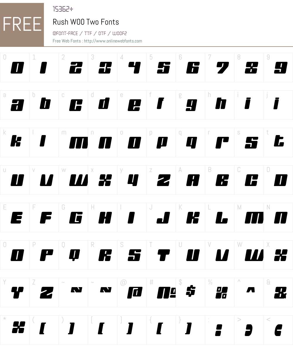 RushW00-Two Font Screenshots