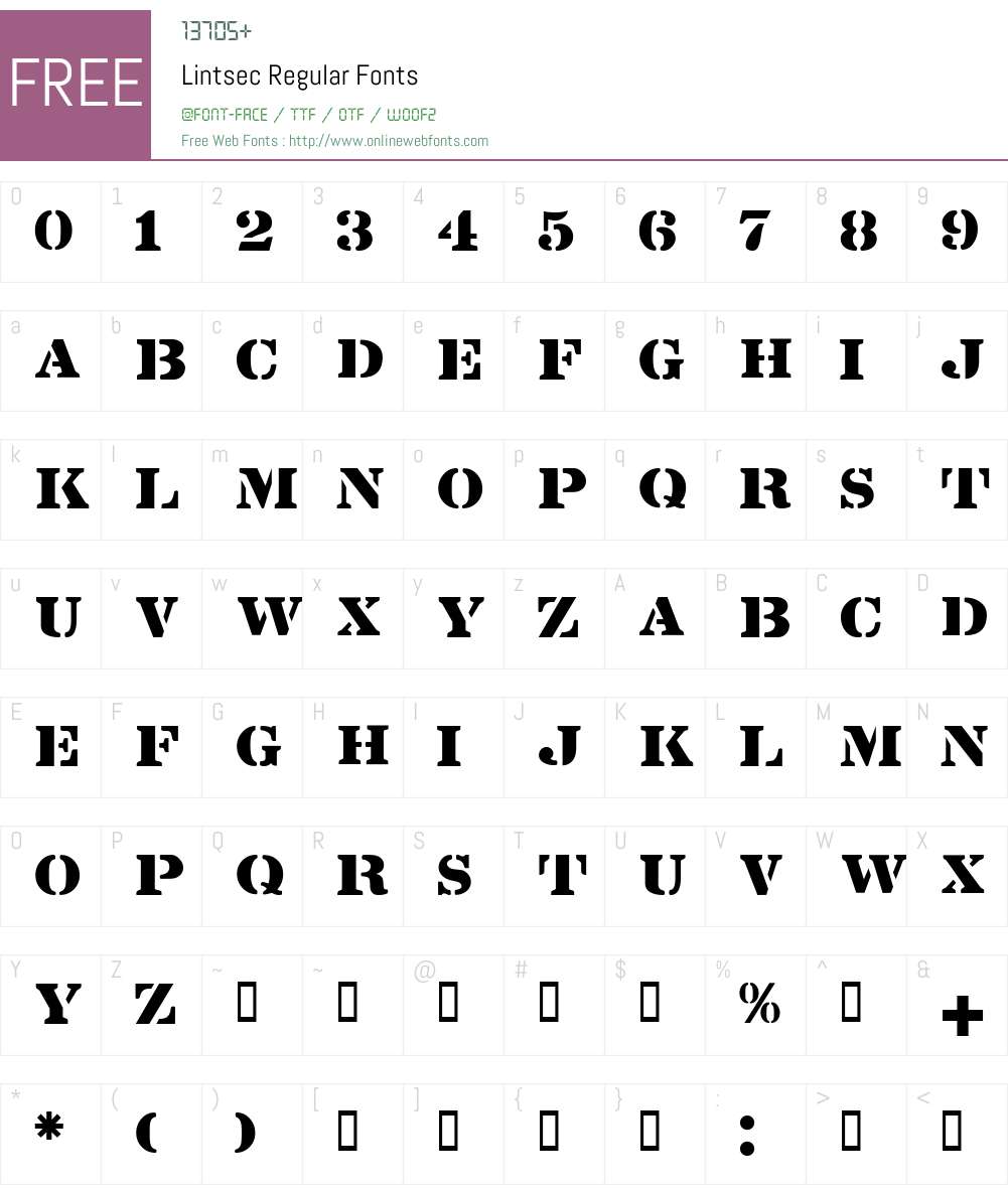 Lintsec Font Screenshots