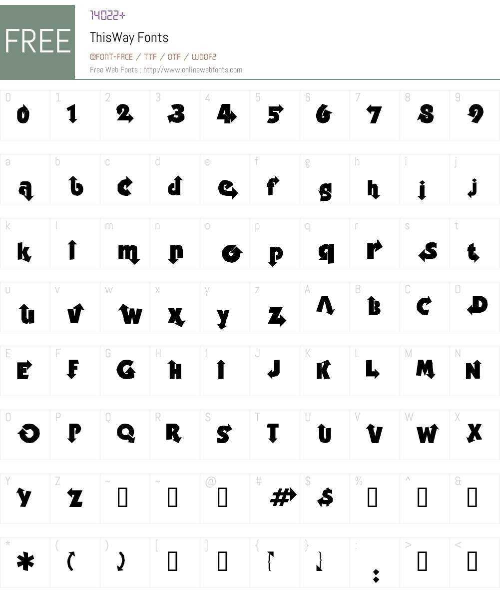 ThisWay Font Screenshots