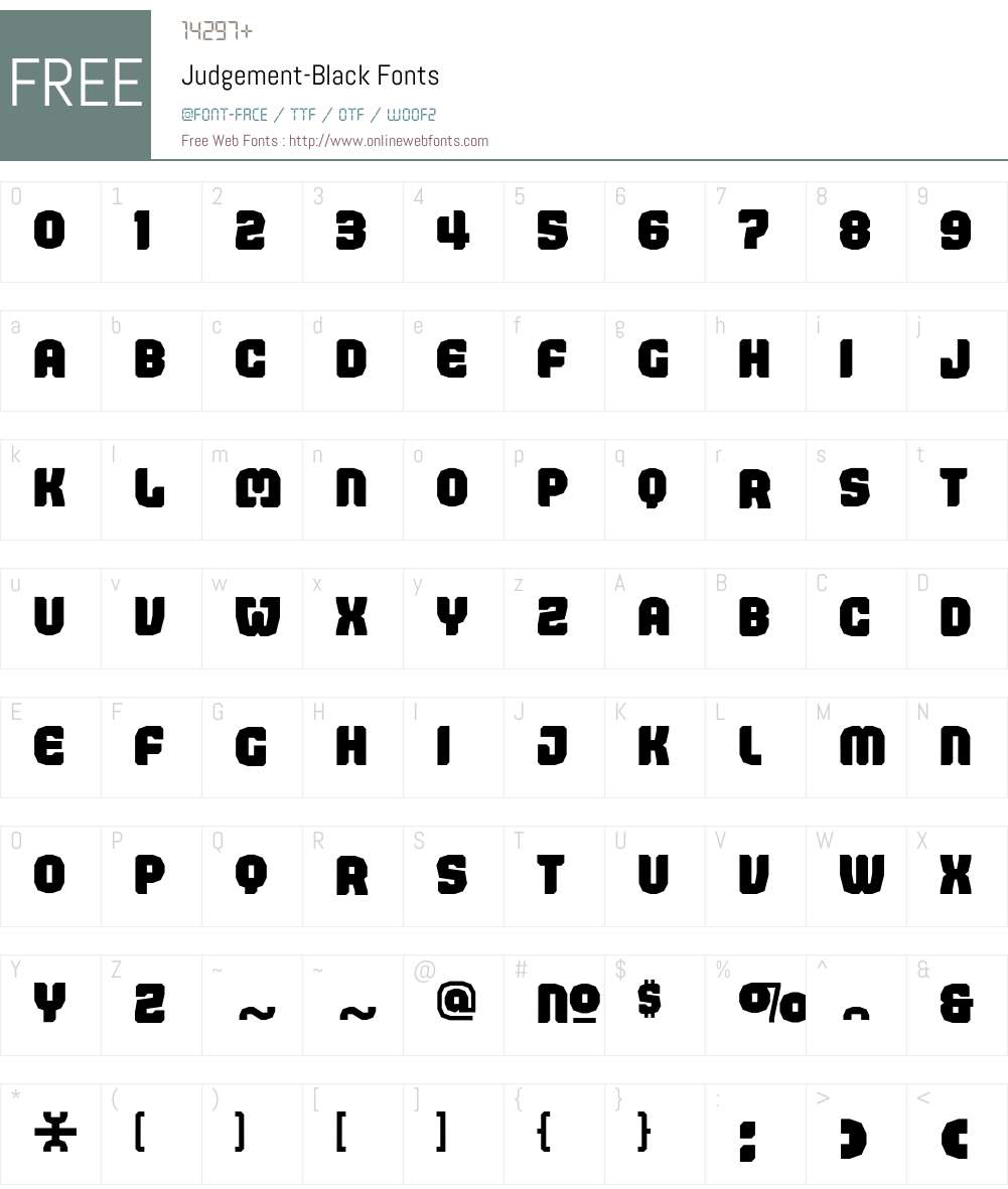 Judgement Font Screenshots