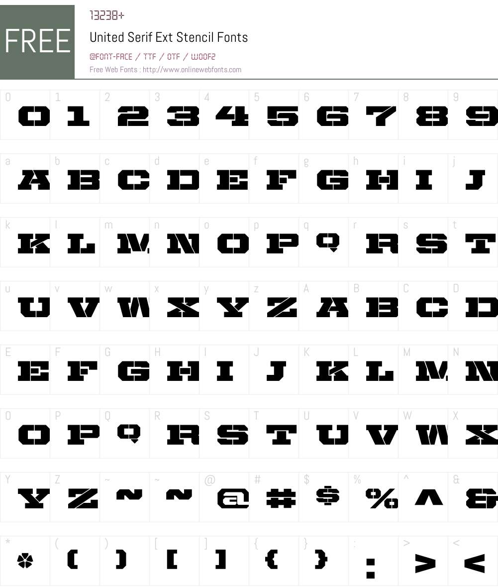 United Serif Ext Font Screenshots
