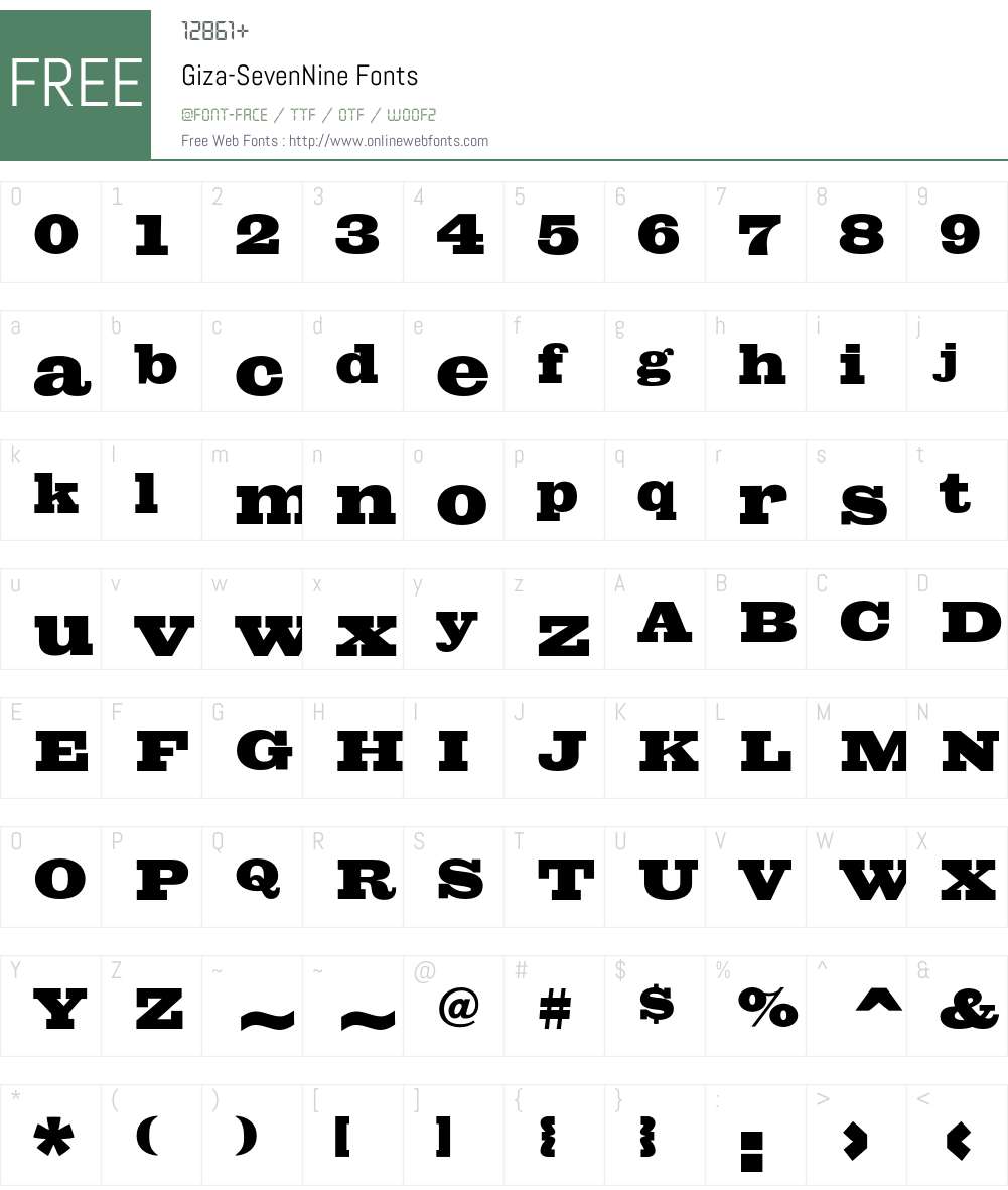 Giza Font Screenshots
