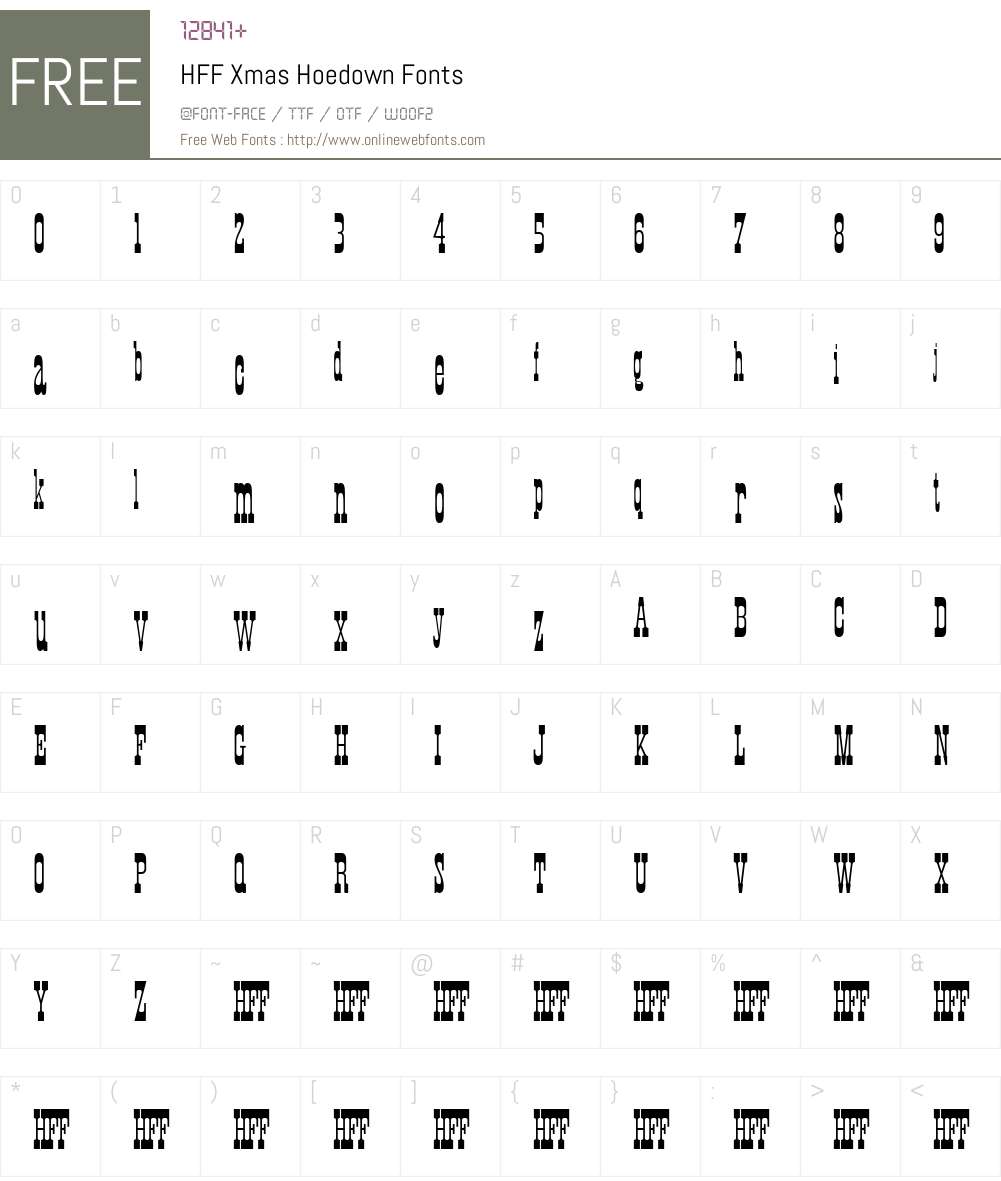 HFF Xmas Hoedown Font Screenshots