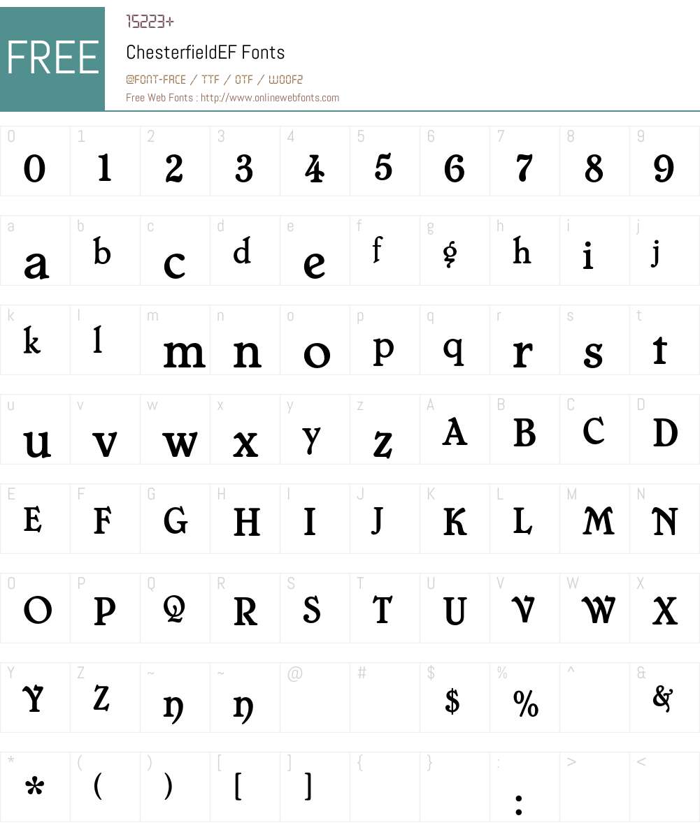 ChesterfieldEF Font Screenshots