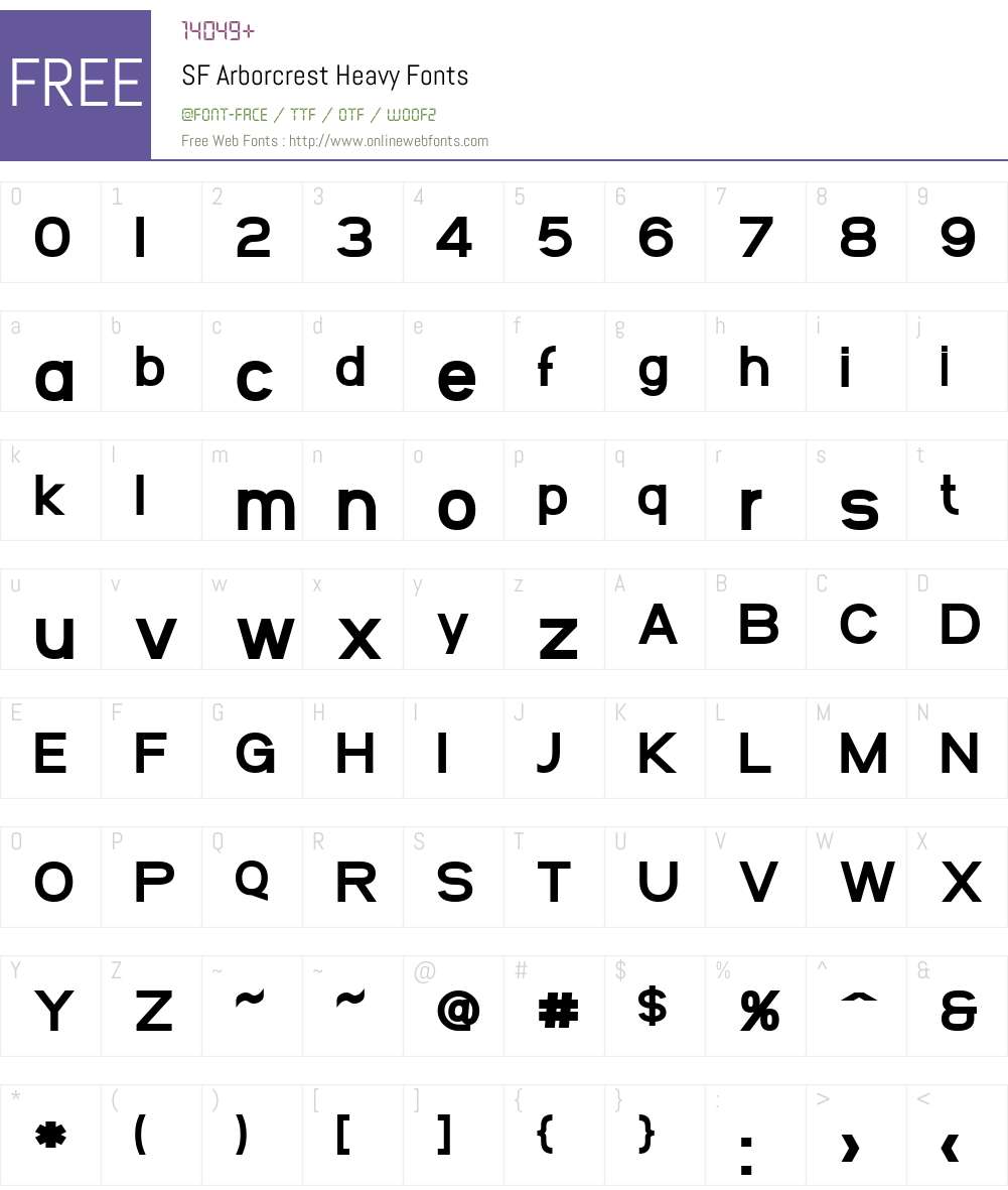 SF Arborcrest Heavy Font Screenshots
