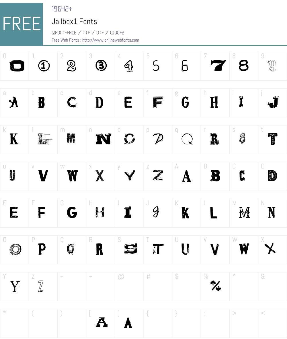 Jailbox1 Font Screenshots