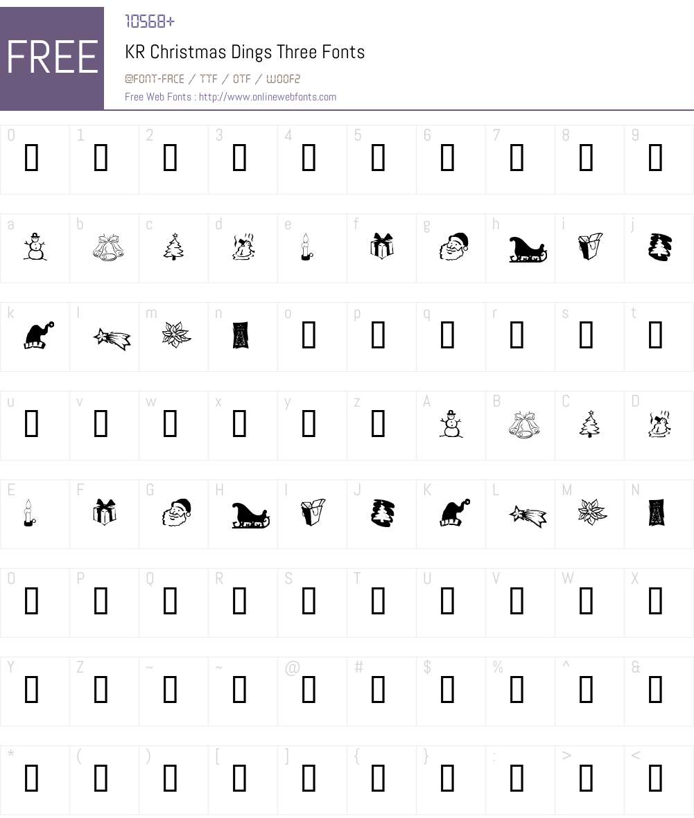 KR Christmas Dings Three Font Screenshots