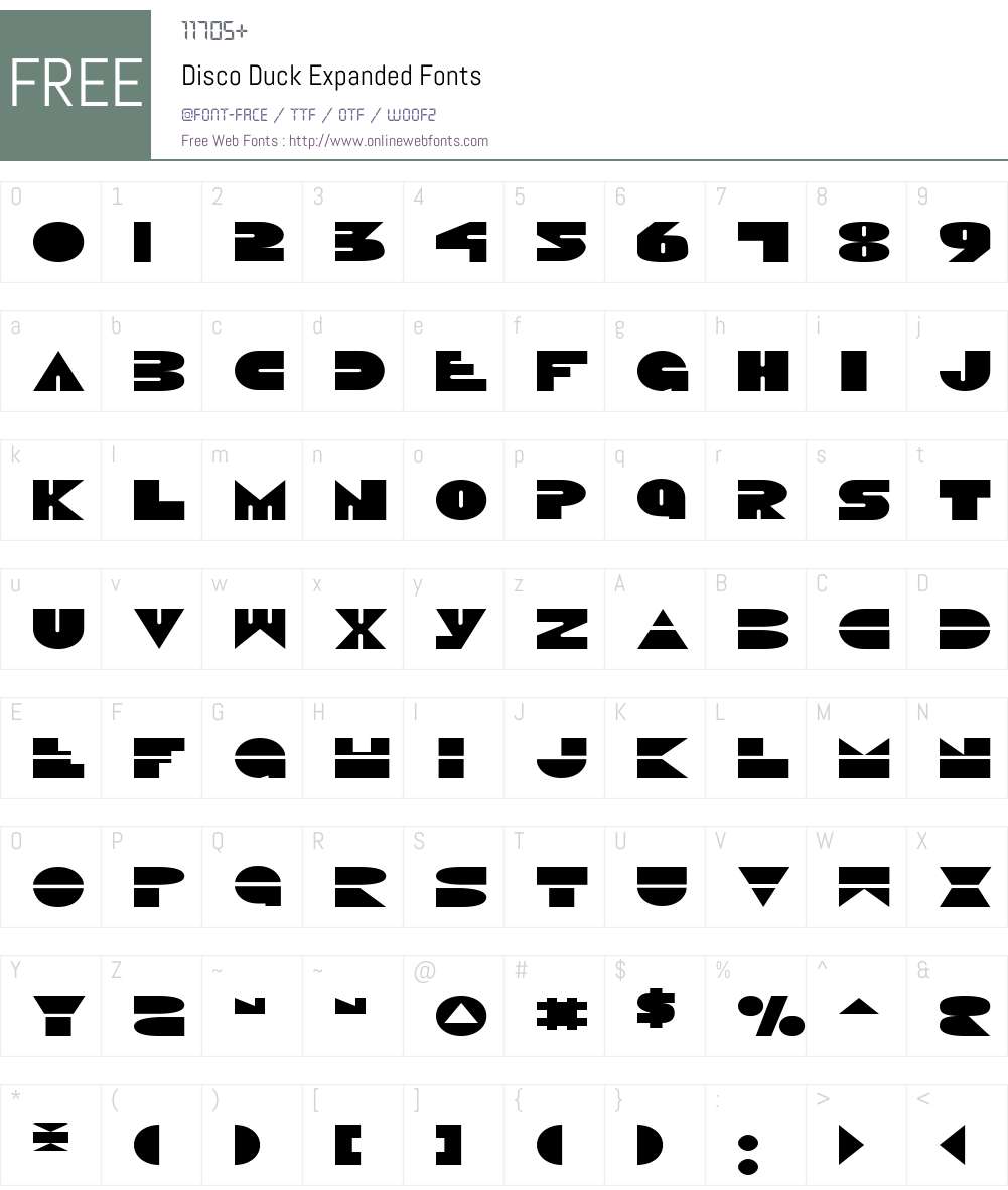 Disco Duck Expanded Font Screenshots