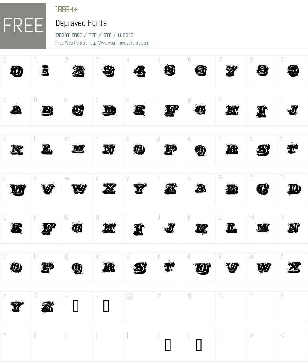 Depraved Font Screenshots
