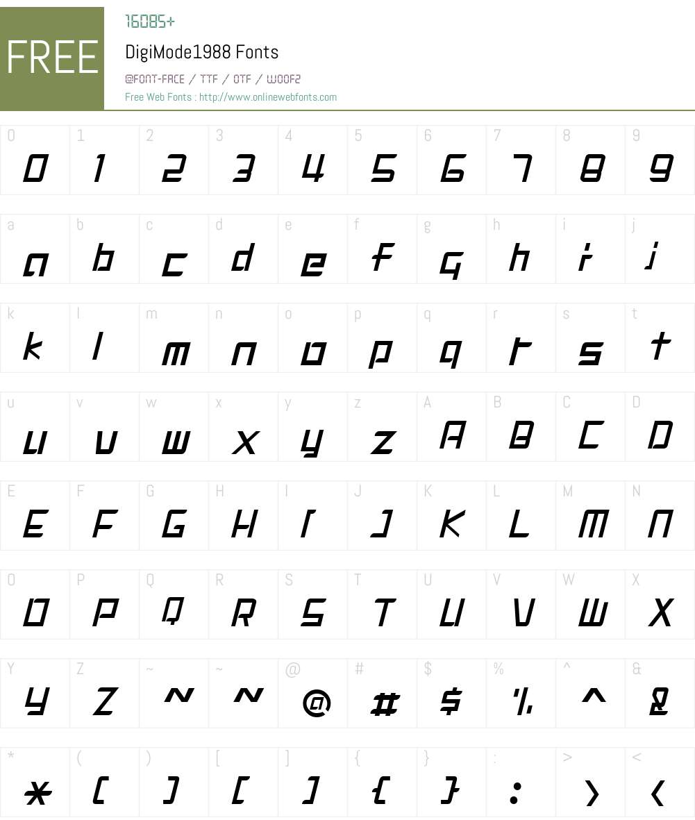 DigiMode1988 Font Screenshots