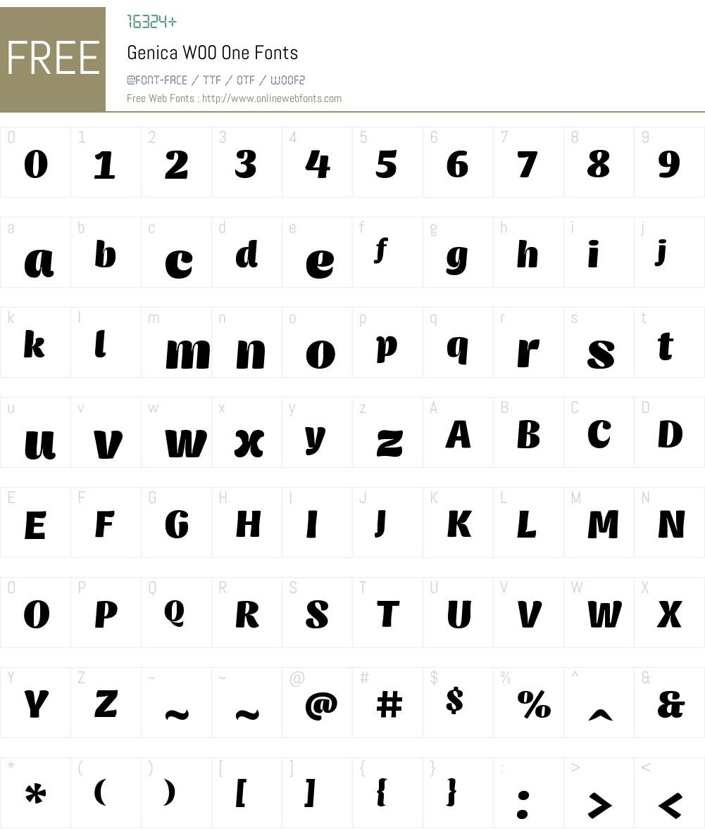 GenicaW00-One Font Screenshots