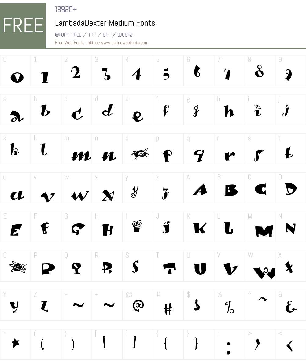 LambadaDexter Font Screenshots
