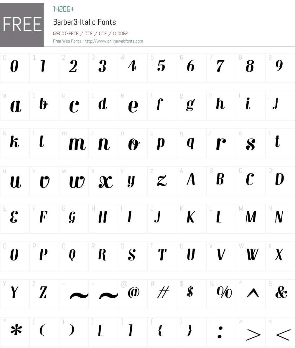 Barber 3 Font Screenshots