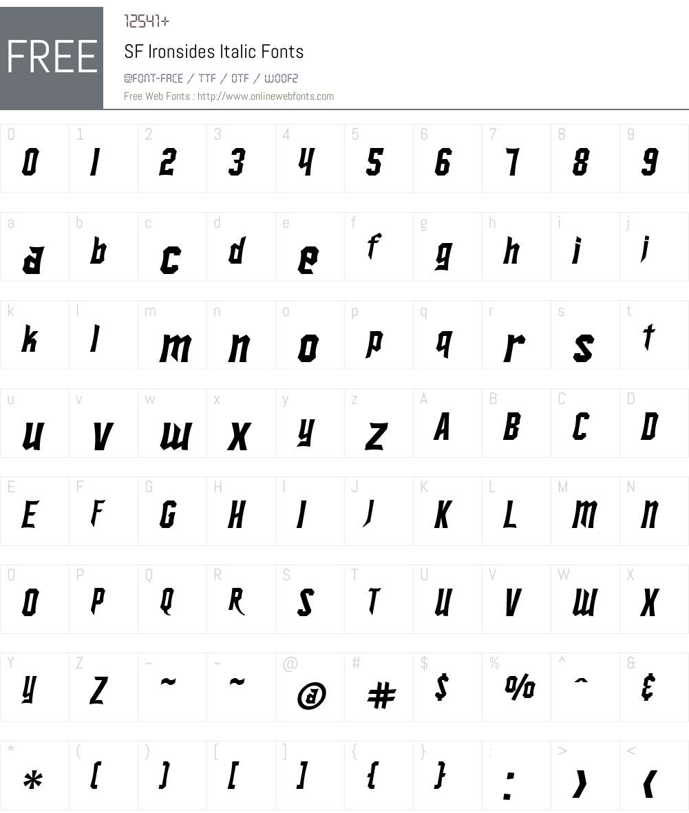 SF Ironsides Font Screenshots