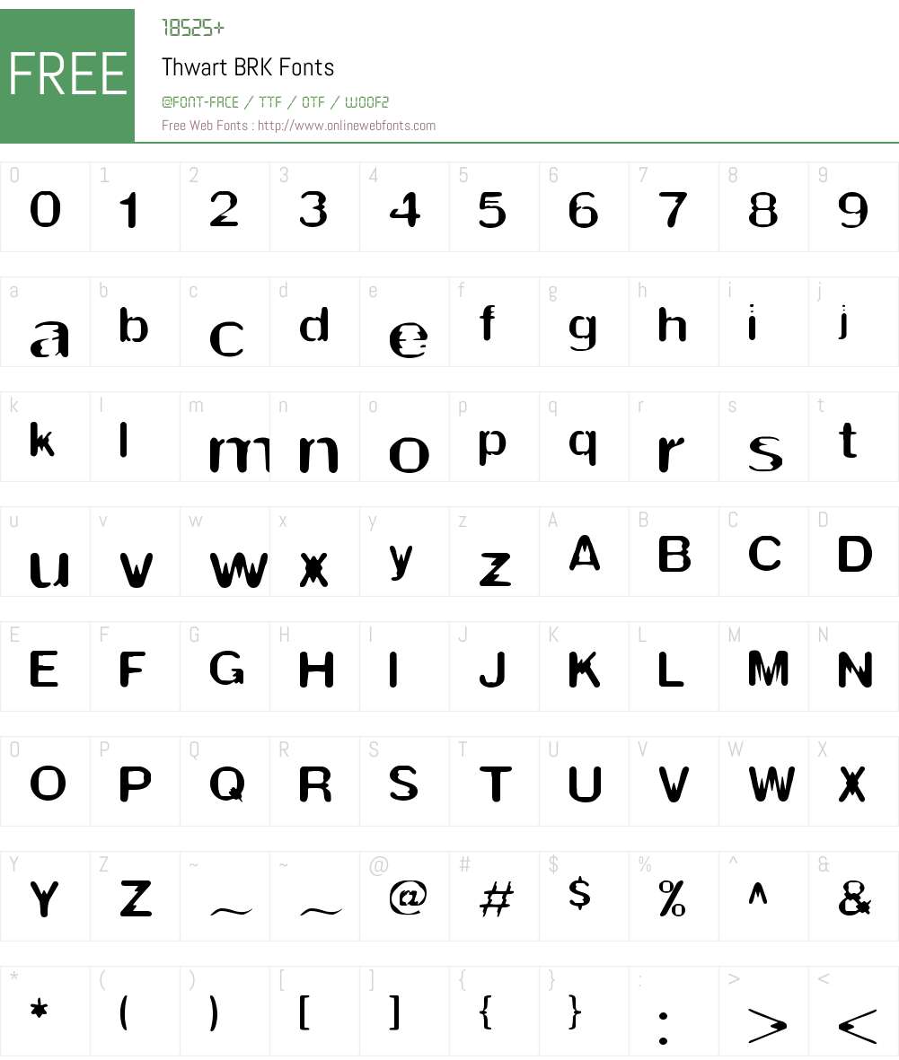 Thwart BRK Font Screenshots