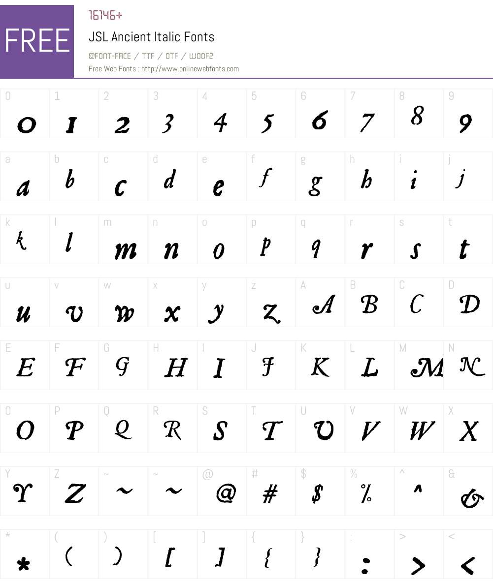 JSL Ancient Font Screenshots