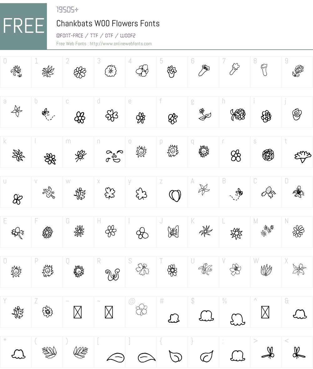 ChankbatsW00-Flowers Font Screenshots