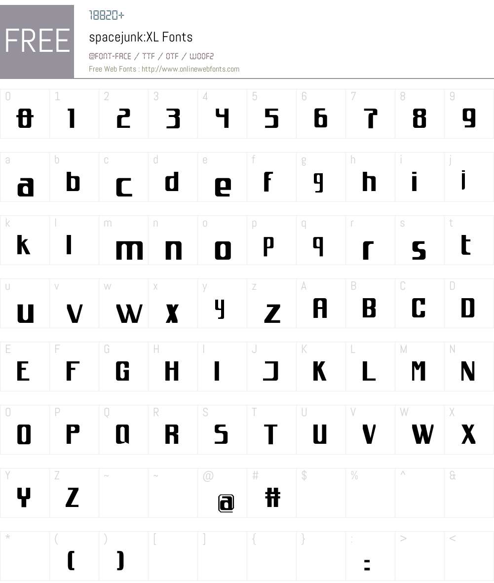 spacejunk:XL Font Screenshots