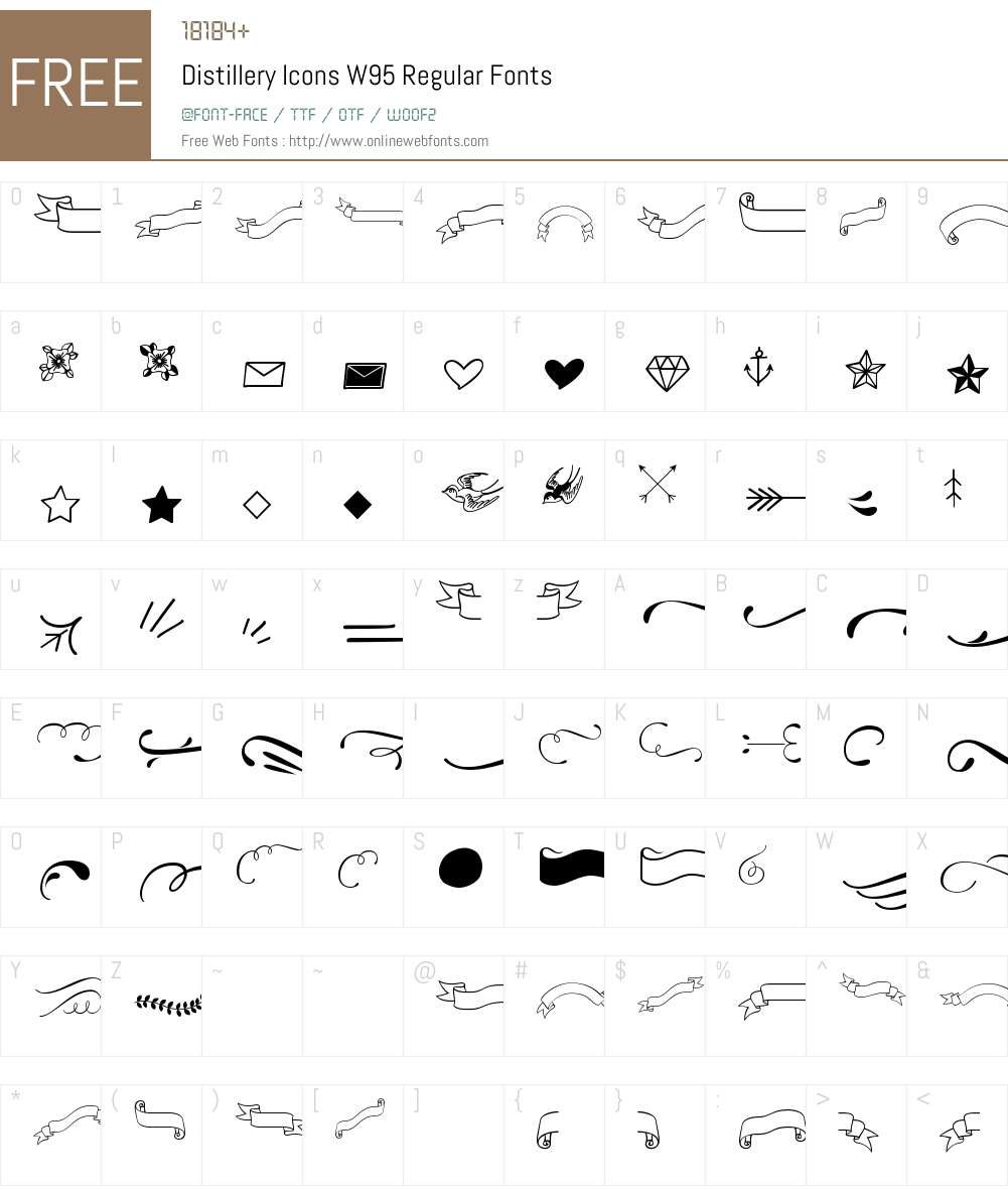 DistilleryIconsW95-Regular Font Screenshots